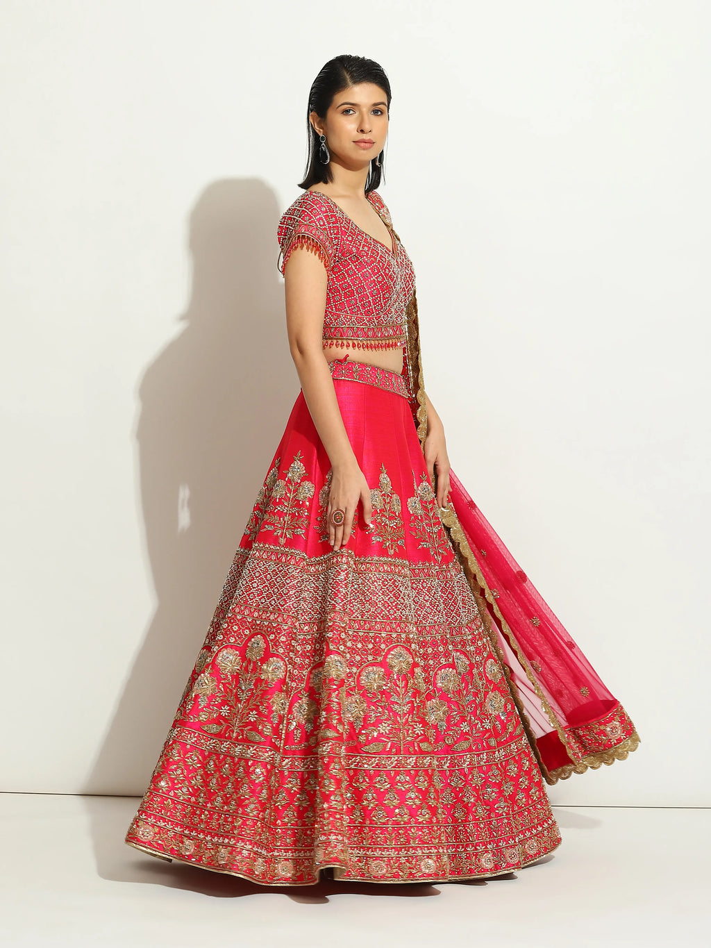 Fuchsia Zardozi Nakashi Lehenga