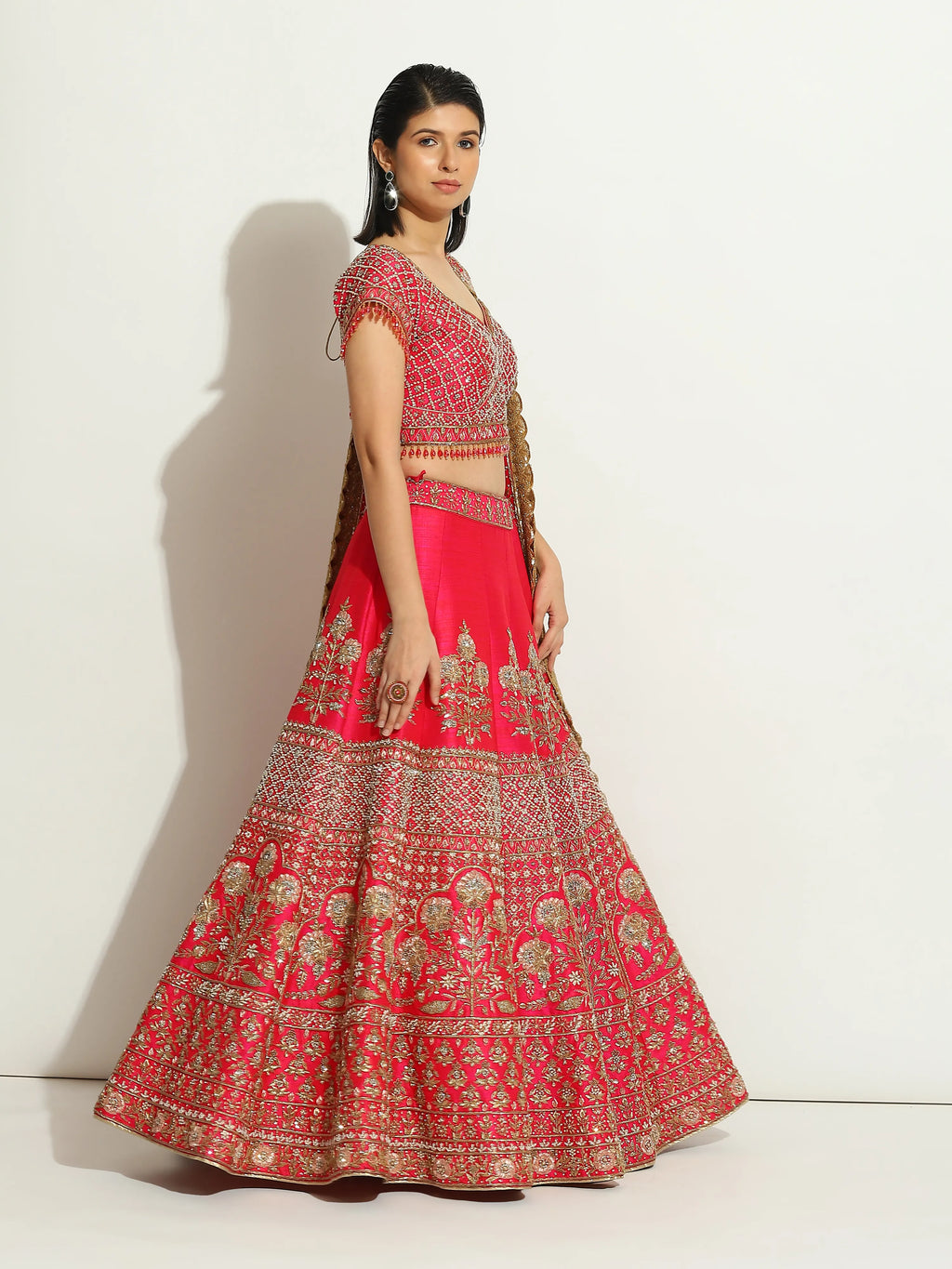 Fuchsia Zardozi Nakashi Lehenga
