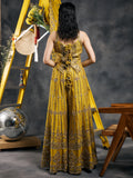 Olive mirror work sharara