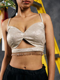 Light Silver V Blouse