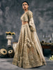 Ivory pipe and gota work lehenga