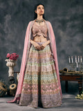 Multi pastel mirror work lehenga