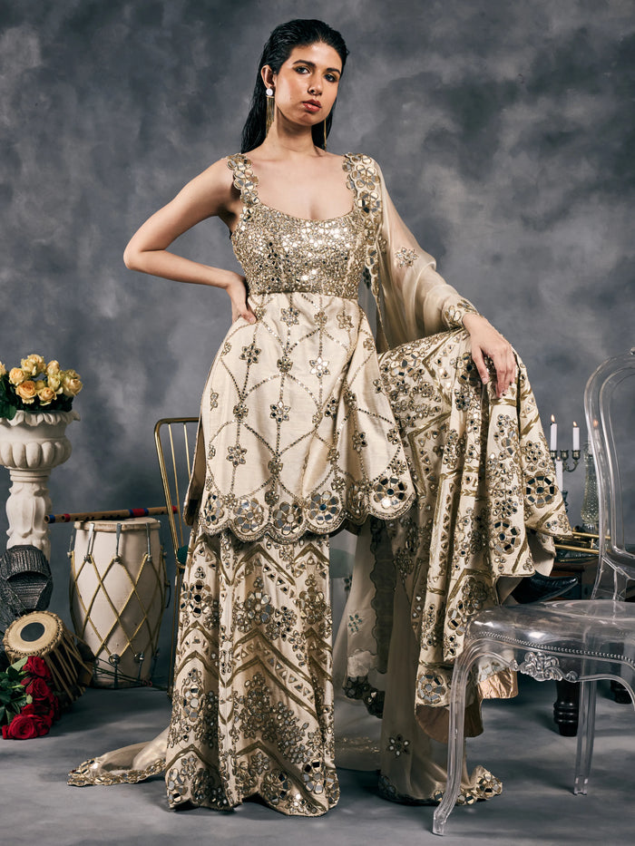 Ivory peplum garara