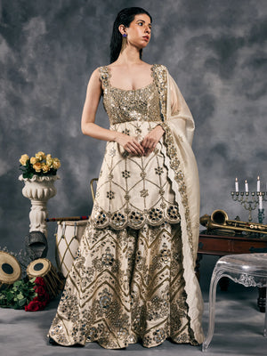 Ivory peplum garara