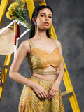 Multicolor geometric patchwork sharara