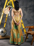Multicolor geometric patchwork sharara