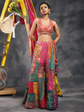 Multicolored patchwork sharara