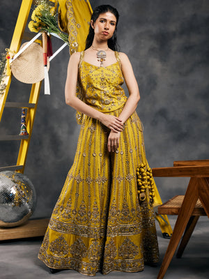 Olive mirror work sharara