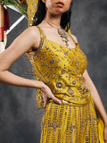 Olive mirror work sharara