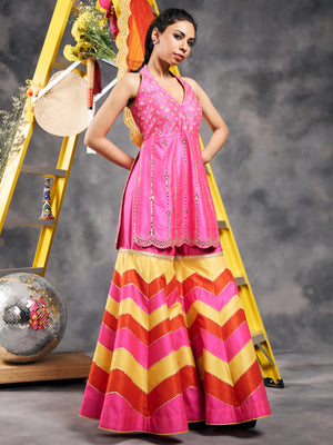Multicolored patchwork garara