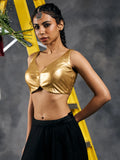 Gold satin blouse