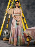 Multicolored pastel lehenga