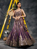 Aubergine fish-cut lehenga