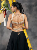 Ivory Shimmer Mirror Work Sleeveless Blouse