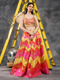 Gota multicolored chevron lehenga