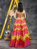 Gota multicolored chevron lehenga
