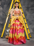 Gota multicolored chevron lehenga