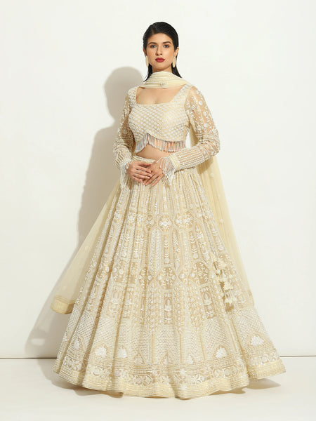 Ivory Pearl Full sleeve Lehenga