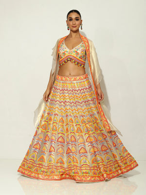 Boho Ruffled Beadwork Lehenga