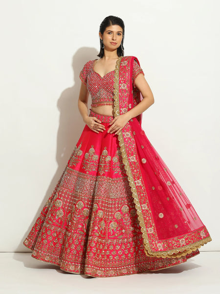 Fuchsia Zardozi Nakashi Lehenga