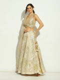 Ivory Gota work Lehenga