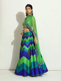 Light Aqua Chevron Lehenga