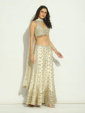 Ivory Halter Mirror Sharara