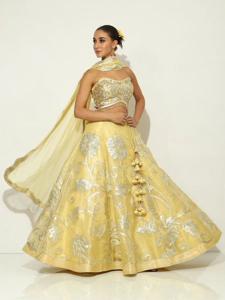 Yellow Aabha Lehenga