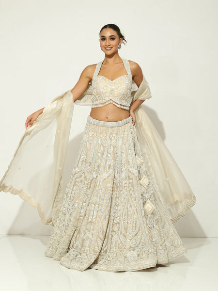 Light Beige PalePearl Lehenga