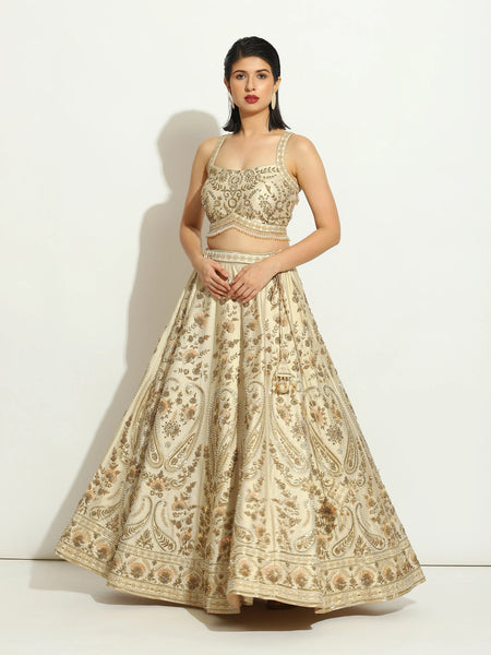 Ivory  Zardozi & Sequin Lehenga