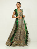 Peacock Georgette Feathered Lehenga