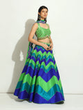 Light Aqua Chevron Lehenga