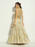 Ivory Gota work Lehenga