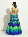 Light Aqua Chevron Lehenga