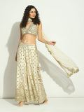 Ivory Halter Mirror Sharara