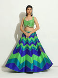 Light Aqua Chevron Lehenga