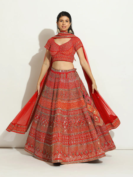 Royal Red Zardozi Lehenga