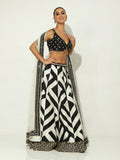 Charcoal Mirror-work Lehenga