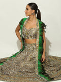 Peacock Georgette Feathered Lehenga