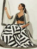 Charcoal Mirror-work Lehenga