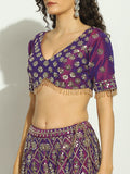 Aubergine Elbow sleeved Mirror Sharara