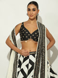 Charcoal Mirror-work Lehenga