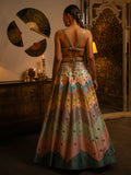 Chevron multi pastel lehenga.