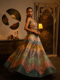 Chevron multi pastel lehenga.