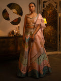 Chevron multi pastel lehenga.