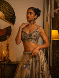 Grey sequin work lehenga.