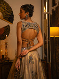 Grey sequin work lehenga.