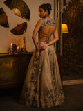 Grey sequin work lehenga.