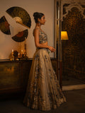 Grey sequin work lehenga.
