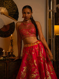Hot pink gota lehenga.